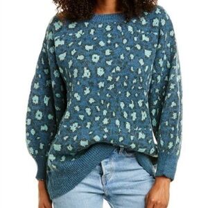 Farm Rio Green Leopard Sweater Size XS